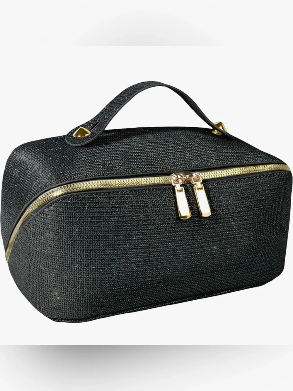 🆕 Deluxe Waterproof, Large Capacity Travel Makeup Bag. Blk/Gold or Wht/Silver
